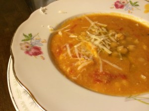 Frank's homemade chick pea soup at the apartment